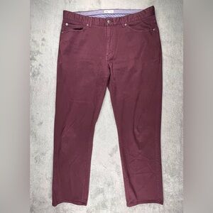 Peter Millar Ultimate Sateen 5 Pocket Pants Mens 36x29 Burgundy Red Stretch Flex